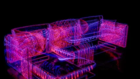 Rendering 3D animation, Sofa Edmond model on a black background Stock Footage 262619939