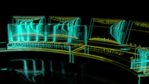 Rendering 3D animation, Sofa Noah model on a black background Stock Footage 260812215