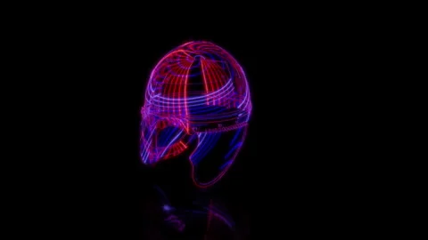 Rendering 3D animation, Spangenhelm helmet PL model on a black background Stock Footage 260603859