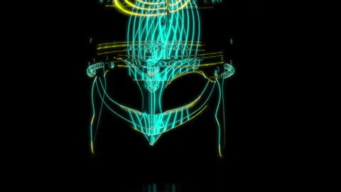 Rendering 3D animation, Spangenhelm helmet PL model on a black background Stock Footage 260812381