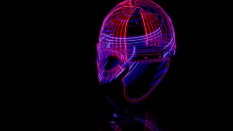 Rendering 3D animation, Spangenhelm helmet PL model on a black background Stock Footage 261715787