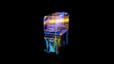 Rendering 3D animation, toaster model on a black background Stock Footage 261211946