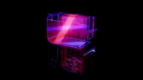 Rendering 3D animation, toaster model on a black background Stock Footage 262613435