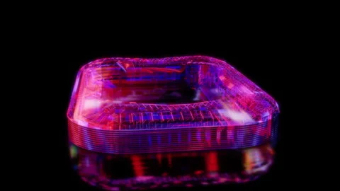 Rendering 3D animation, VISUAL EFFECTS Stadium football model on a black Stock Footage 260603996