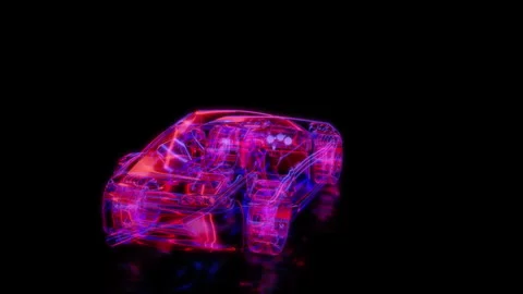Rendering 3D animation, VISUAL EFFECTS Supra model on a black background Stock Footage 260604386