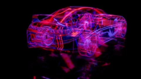 Rendering 3D animation, VISUAL EFFECTS Supra model on a black background Stock Footage 261717690