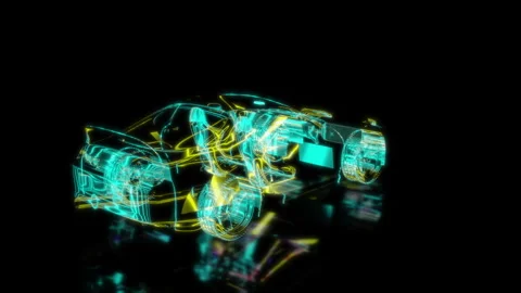 Rendering 3D animation, VISUAL EFFECTS Supra model on a black background Stock Footage 262095261