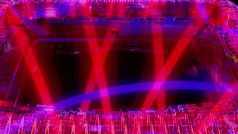 Rendering 3D animation, VISUAL EFFECTS Stadium football model on a black Stock Footage 262620915