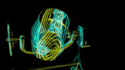 Rendering 3D animation, VISUAL EFFECTS Concrete mixer model on a black Stock Footage 263535375