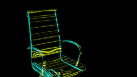 Rendering 3D animation, VISUAL EFFECTS Office desk chair model on a black Stock Footage 263535985