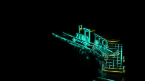 Rendering 3D animation, VISUAL EFFECTS Woody Toy Train model on a black Video stock 263537148