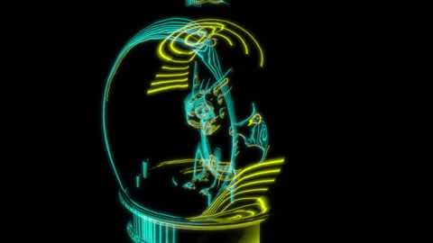 Rendering 3D animation, VISUAL EFFECTS Christmas tree toy dragon 2024 model on a Video stock 263538296