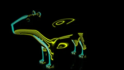 Rendering 3D animation, VISUAL EFFECTS Cartoon Capybara on a black background Stock-Footage 263616192
