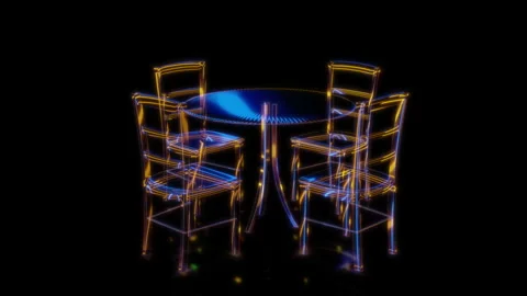 Rendering 3D animation, VISUAL EFFECTS Restaurant patio furniture 07 model on a Video stock 263955810