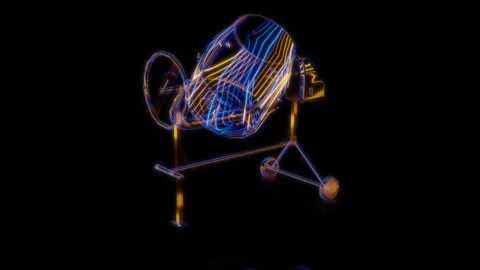 Rendering 3D animation, VISUAL EFFECTS Concrete mixer model on a black Stock-Footage 263956700