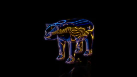 Rendering 3D animation, VISUAL EFFECTS Cartoon Clay Bear on a black background Video stock 263957360