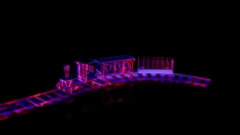 Rendering 3D animation, VISUAL EFFECTS Woody Toy Train model on a black Stock Footage 264031883