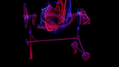 Rendering 3D animation, VISUAL EFFECTS Concrete mixer model on a black Stock Footage 264033862