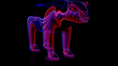 Rendering 3D animation, VISUAL EFFECTS Cartoon Clay Bear on a black background Stock Footage 264034466