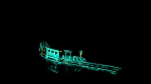 Rendering 3D animation, VISUAL EFFECTS Woody Toy Train model on a black Stock Footage 264483443