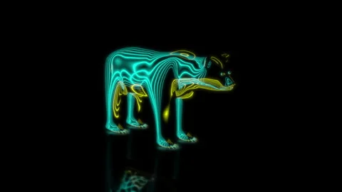 Rendering 3D animation, VISUAL EFFECTS Cartoon Clay Bear on a black background Stock Footage 264486440