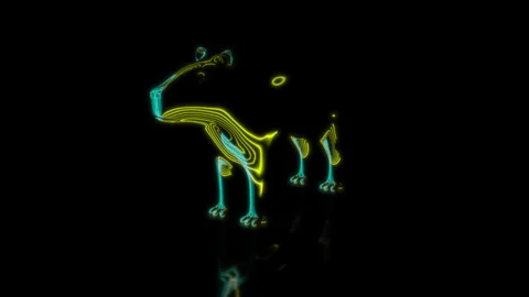 Rendering 3D animation, VISUAL EFFECTS Cartoon Capybara on a black background Video stock 264486548