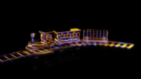 Rendering 3D animation, VISUAL EFFECTS Woody Toy Train model on a black Stock Footage 264621518