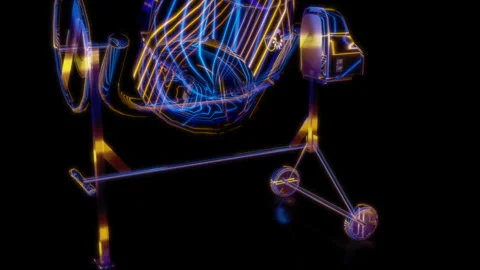 Rendering 3D animation, VISUAL EFFECTS Concrete mixer model on a black Stock Footage 264627546
