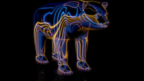 Rendering 3D animation, VISUAL EFFECTS Cartoon Clay Bear on a black background Stock Footage 264629955