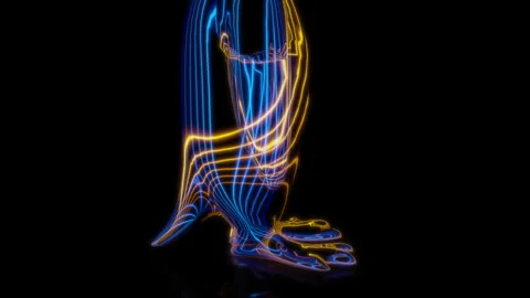 Rendering 3D animation, VISUAL EFFECTS Penguin on a black background Stock Footage 264630639