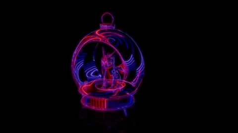 Rendering 3D animation, VISUAL EFFECTS Christmas tree toy dragon 2024 model on a Stock Footage 264944228