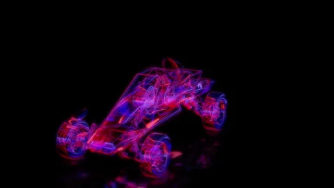 Rendering 3D animation, VISUAL EFFECTS Buggy model on a black background Stock Footage 264944666