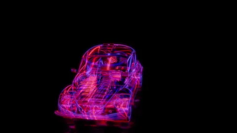 Rendering 3D animation, VISUAL EFFECTS Beetle sport model on a black background Stock Footage 264945125