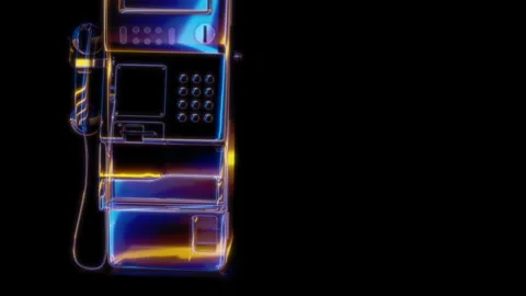 Rendering 3D animation, VISUAL EFFECTS Korean Public Payphone Model on a black Stock Footage 264946711