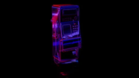 Rendering 3D animation, VISUAL EFFECTS Korean Public Payphone Model on a black Stock Footage 264946780