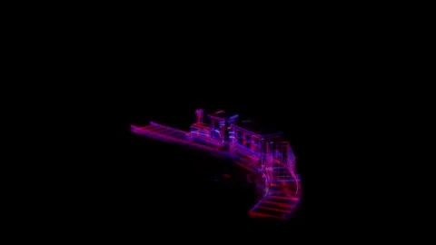 Rendering 3D animation, VISUAL EFFECTS Woody Toy Train model on a black Stock Footage 264947340