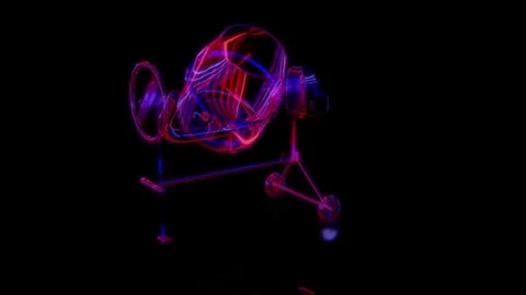 Rendering 3D animation, VISUAL EFFECTS Concrete mixer model on a black Stock Footage 264948180