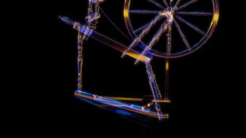 Rendering 3D animation, VISUAL EFFECTS Spinning Wheel 01 Model on a black Stock Footage 264950196