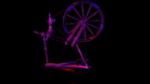 Rendering 3D animation, VISUAL EFFECTS Spinning Wheel 01 Model on a black Stock Footage 264950257