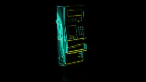 Rendering 3D animation, VISUAL EFFECTS Korean Public Payphone Model on a black Stock Footage 265135449