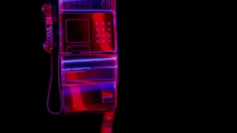 Rendering 3D animation, VISUAL EFFECTS Korean Public Payphone Model on a black Stock Footage 265135643