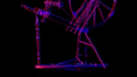 Rendering 3D animation, VISUAL EFFECTS Spinning Wheel 01 Model on a black Stock Footage 265137662