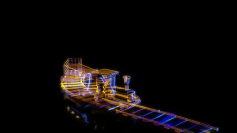 Rendering 3D animation, VISUAL EFFECTS Woody Toy Train model on a black Stock Footage 265138832