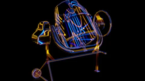 Rendering 3D animation, VISUAL EFFECTS Concrete mixer model on a black Stock Footage 265140965