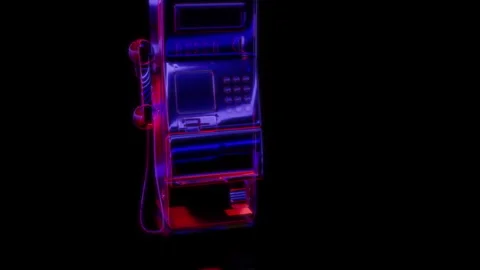 Rendering 3D animation, VISUAL EFFECTS Korean Public Payphone Model on a black Video stock 265431636