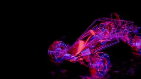 Rendering 3D animation, VISUAL EFFECTS Buggy model on a black background Stock Footage 265435085