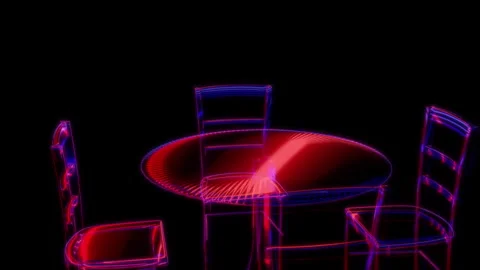 Rendering 3D animation, VISUAL EFFECTS Restaurant patio furniture 07 model on a Stock Footage 265439345