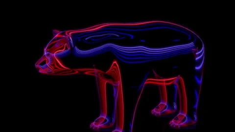 Rendering 3D animation, VISUAL EFFECTS Cartoon Clay Bear on a black background Stock Footage 265443435
