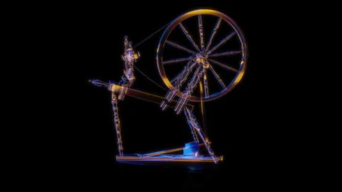 Rendering 3D animation, VISUAL EFFECTS Spinning Wheel 01 Model on a black Stock Footage 265447677
