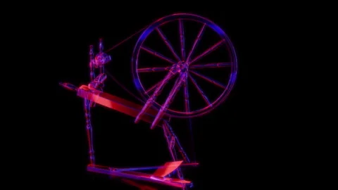 Rendering 3D animation, VISUAL EFFECTS Spinning Wheel 01 Model on a black Video stock 265448076